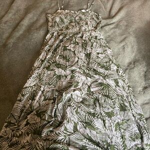 Floral Green and White Women's Dress